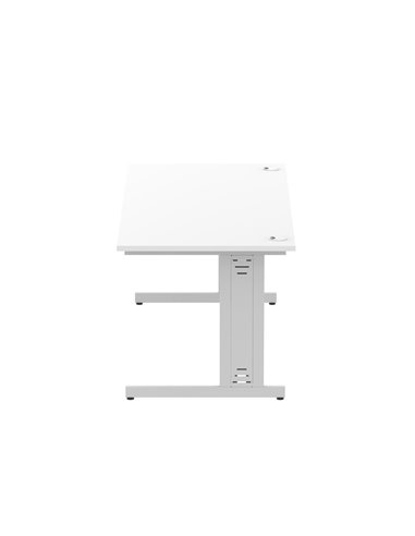 Dynamic Impulse 1800 x 800mm Straight Office Desk White Top Silver Cable Managed Leg I000481