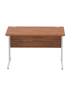 Dynamic Impulse 1200 x 800mm Straight Office Desk Walnut Top Silver Cable Managed Leg I000497 2