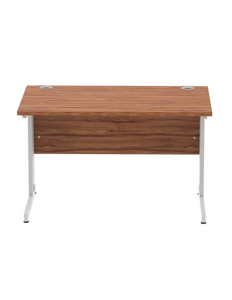 Dynamic Impulse 1200 x 800mm Straight Office Desk Walnut Top Silver Cable Managed Leg I000497 - pic 75426 | FastDaddyshop