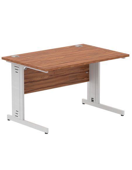 Dynamic Impulse 1200 x 800mm Straight Office Desk Walnut Top Silver Cable Managed Leg I000497 - pic 75427 | FastDaddyshop