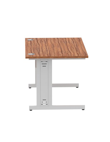 Dynamic Impulse 1200 x 800mm Straight Office Desk Walnut Top Silver Cable Managed Leg I000497 - pic 75428 | FastDaddyshop