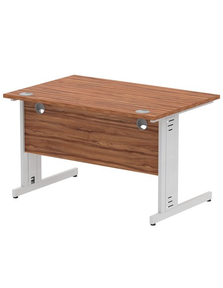 Dynamic Impulse 1200 x 800mm Straight Office Desk Walnut Top Silver Cable Managed Leg I000497 - pic 75429 | FastDaddyshop