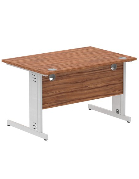 Dynamic Impulse 1200 x 800mm Straight Office Desk Walnut Top Silver Cable Managed Leg I000497 - pic 75431 | FastDaddyshop