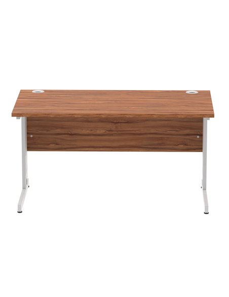 Dynamic Impulse 1400 x 800mm Straight Office Desk Walnut Top Silver Cable Managed Leg I000498 - pic 75434 | FastDaddyshop