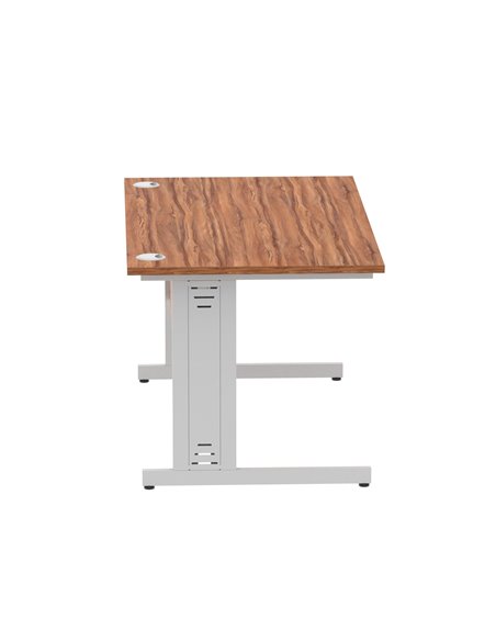 Dynamic Impulse 1400 x 800mm Straight Office Desk Walnut Top Silver Cable Managed Leg I000498 - pic 75436 | FastDaddyshop