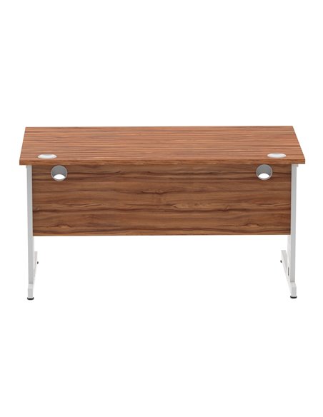 Dynamic Impulse 1400 x 800mm Straight Office Desk Walnut Top Silver Cable Managed Leg I000498 - pic 75438 | FastDaddyshop