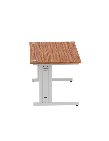 Dynamic Impulse 1600 x 800mm Straight Office Desk Walnut Top Silver Cable Managed Leg I000499 - pic 75444 | FastDaddyshop