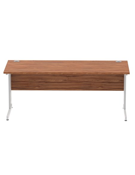 Dynamic Impulse 1800 x 800mm Straight Office Desk Walnut Top Silver Cable Managed Leg I000500 - pic 75450 | FastDaddyshop