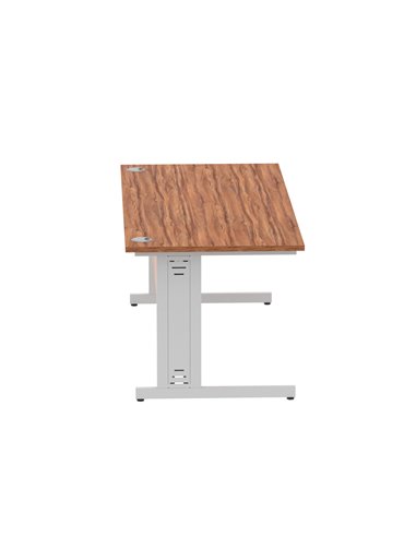Dynamic Impulse 1800 x 800mm Straight Office Desk Walnut Top Silver Cable Managed Leg I000500