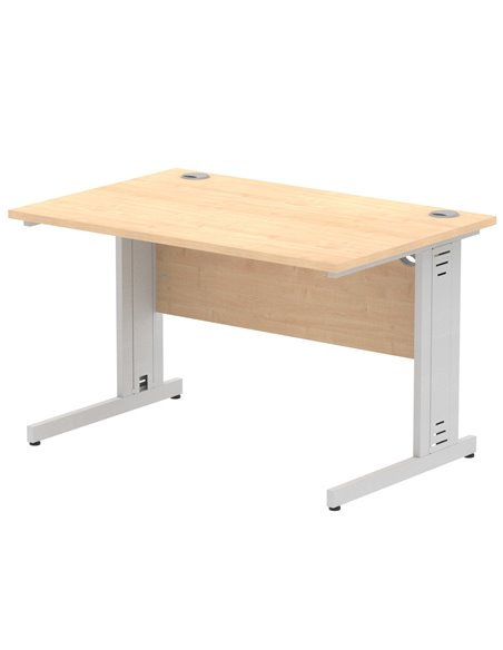 Dynamic Impulse 1200 x 800mm Straight Office Desk Maple Top Silver Cable Managed Leg I000516 - pic 75457 | FastDaddyshop