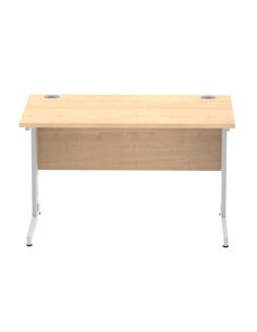 Dynamic Impulse 1200 x 800mm Straight Office Desk Maple Top Silver Cable Managed Leg I000516 2