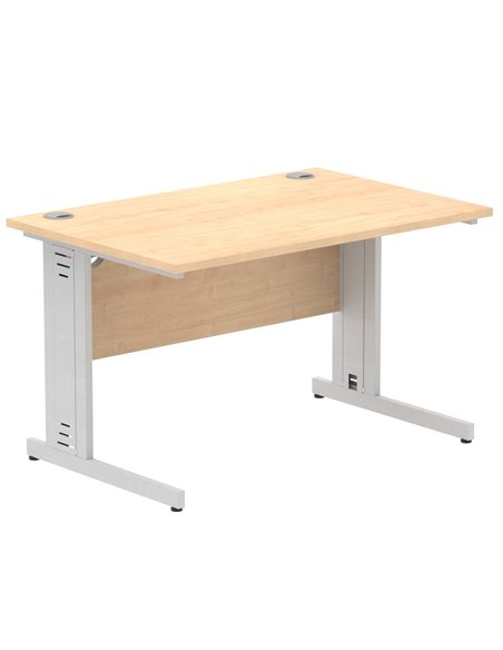 Dynamic Impulse 1200 x 800mm Straight Office Desk Maple Top Silver Cable Managed Leg I000516 - pic 75459 | FastDaddyshop