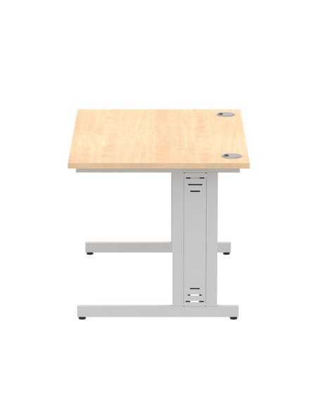 Dynamic Impulse 1200 x 800mm Straight Office Desk Maple Top Silver Cable Managed Leg I000516 - pic 75464 | FastDaddyshop
