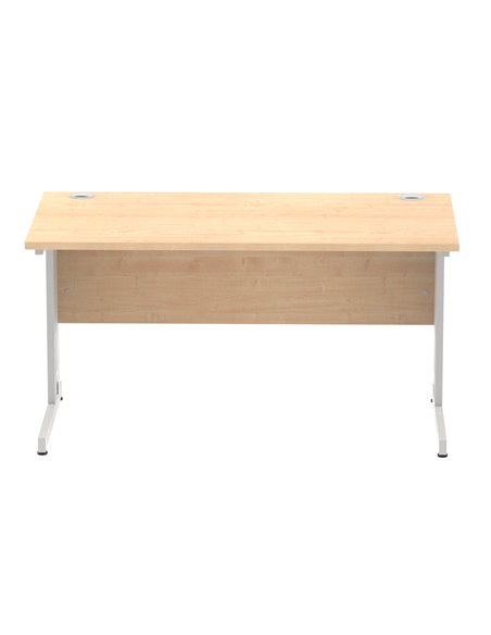 Dynamic Impulse 1400 x 800mm Straight Office Desk Maple Top Silver Cable Managed Leg I000517 - pic 75466 | FastDaddyshop