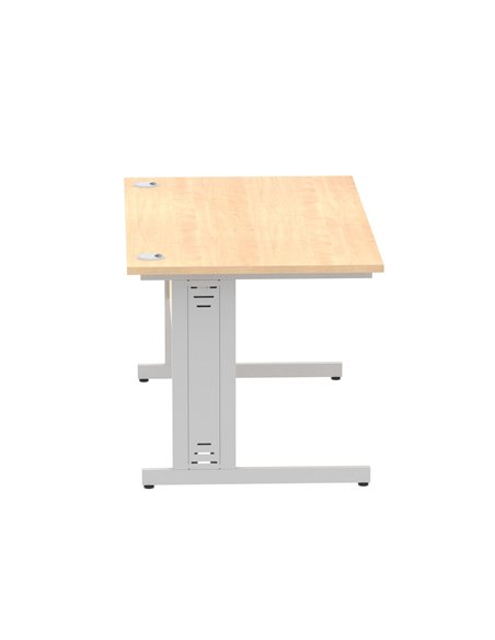 Dynamic Impulse 1400 x 800mm Straight Office Desk Maple Top Silver Cable Managed Leg I000517 - pic 75468 | FastDaddyshop