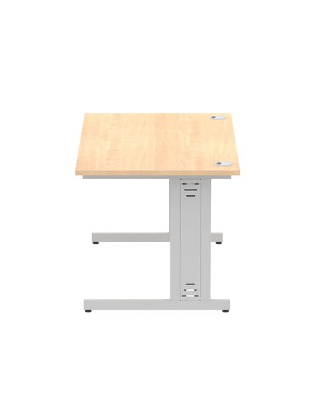 Dynamic Impulse 1400 x 800mm Straight Office Desk Maple Top Silver Cable Managed Leg I000517 - pic 75472 | FastDaddyshop