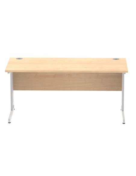 Dynamic Impulse 1600 x 800mm Straight Office Desk Maple Top Silver Cable Managed Leg I000518 - pic 75474 | FastDaddyshop