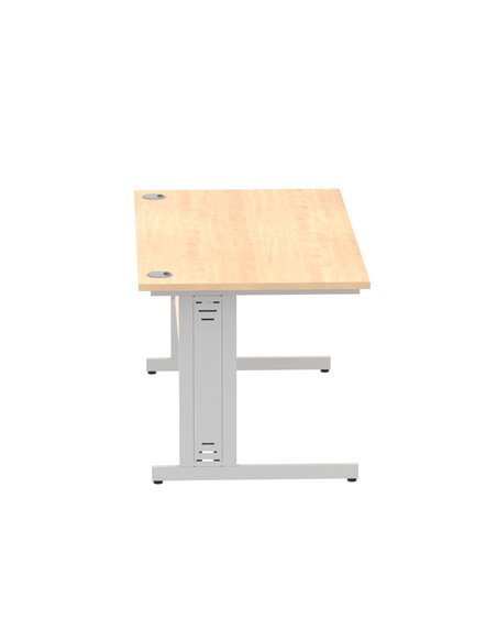 Dynamic Impulse 1600 x 800mm Straight Office Desk Maple Top Silver Cable Managed Leg I000518 - pic 75476 | FastDaddyshop