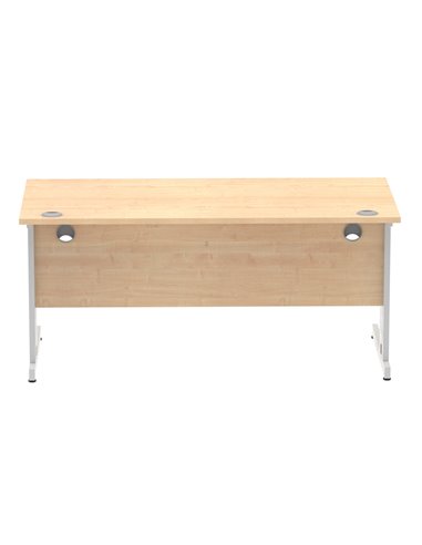 Dynamic Impulse 1600 x 800mm Straight Office Desk Maple Top Silver Cable Managed Leg I000518