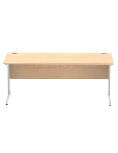 Dynamic Impulse 1800 x 800mm Straight Office Desk Maple Top Silver Cable Managed Leg I000519 2