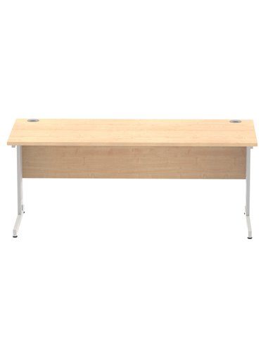 Dynamic Impulse 1800 x 800mm Straight Office Desk Maple Top Silver Cable Managed Leg I000519