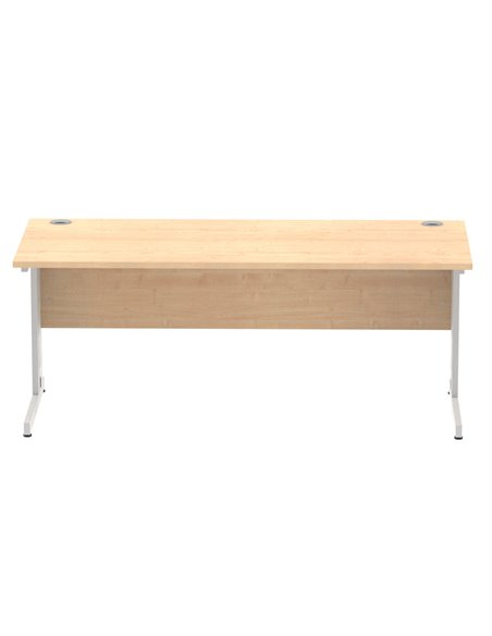 Dynamic Impulse 1800 x 800mm Straight Office Desk Maple Top Silver Cable Managed Leg I000519 - pic 75482 | FastDaddyshop