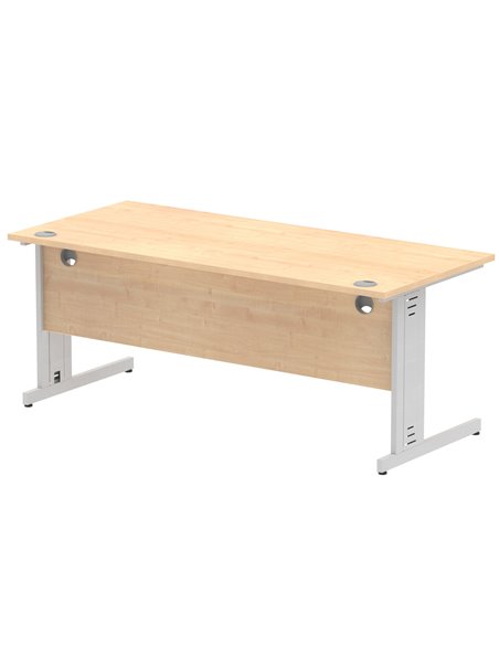 Dynamic Impulse 1800 x 800mm Straight Office Desk Maple Top Silver Cable Managed Leg I000519 - pic 75485 | FastDaddyshop