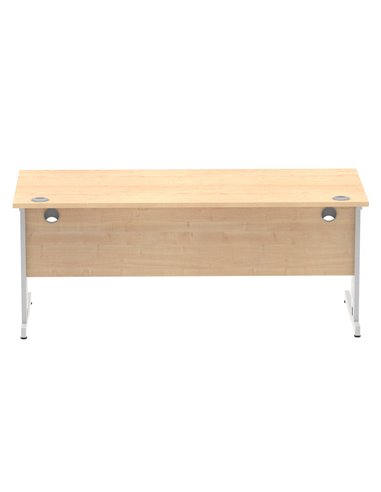 Dynamic Impulse 1800 x 800mm Straight Office Desk Maple Top Silver Cable Managed Leg I000519