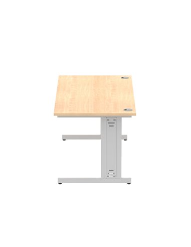 Dynamic Impulse 1800 x 800mm Straight Office Desk Maple Top Silver Cable Managed Leg I000519