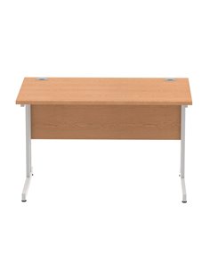 Dynamic Impulse 1200 x 800mm Straight Office Desk Oak Top Silver Cantilever Leg I000806 2