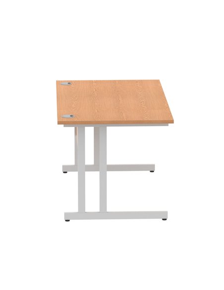 Dynamic Impulse 1400 x 800mm Straight Office Desk Oak Top Silver Cantilever Leg I000807 - pic 75500 | FastDaddyshop
