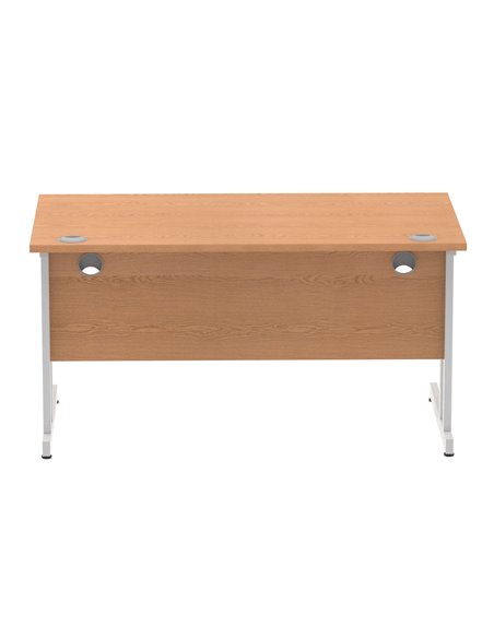 Dynamic Impulse 1400 x 800mm Straight Office Desk Oak Top Silver Cantilever Leg I000807 - pic 75502 | FastDaddyshop