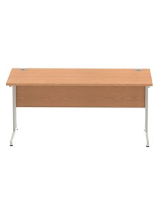 Dynamic Impulse 1600 x 800mm Straight Office Desk Oak Top Silver Cantilever Leg I000808 2