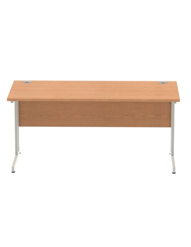 Dynamic Impulse 1600 x 800mm Straight Office Desk Oak Top Silver Cantilever Leg I000808