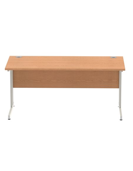 Dynamic Impulse 1600 x 800mm Straight Office Desk Oak Top Silver Cantilever Leg I000808 - pic 75506 | FastDaddyshop