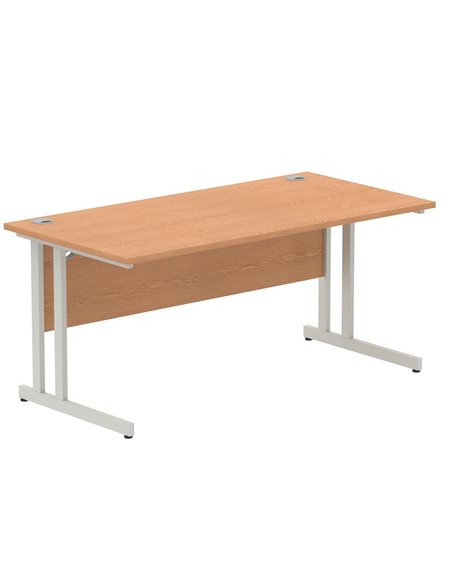 Dynamic Impulse 1600 x 800mm Straight Office Desk Oak Top Silver Cantilever Leg I000808 - pic 75507 | FastDaddyshop