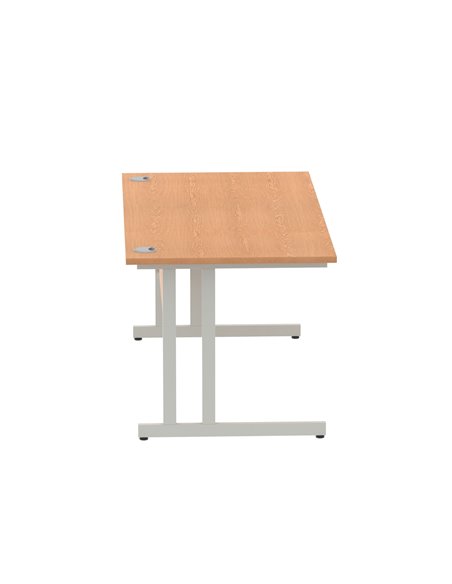 Dynamic Impulse 1600 x 800mm Straight Office Desk Oak Top Silver Cantilever Leg I000808 - pic 75508 | FastDaddyshop