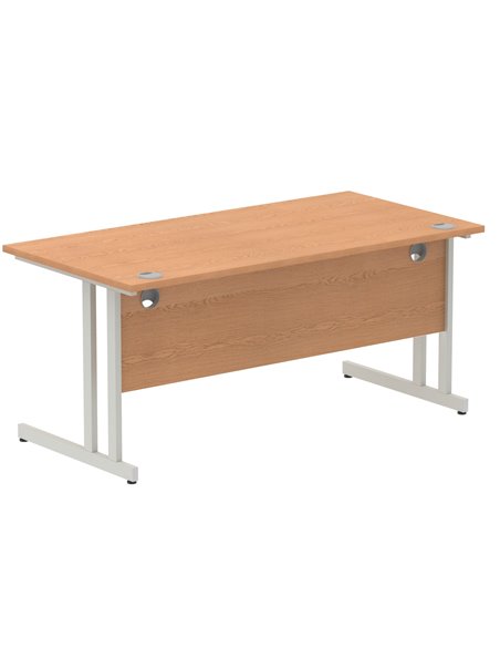 Dynamic Impulse 1600 x 800mm Straight Office Desk Oak Top Silver Cantilever Leg I000808 - pic 75511 | FastDaddyshop