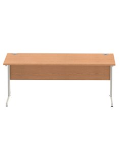 Dynamic Impulse 1800 x 800mm Straight Office Desk Oak Top Silver Cantilever Leg I000809 2
