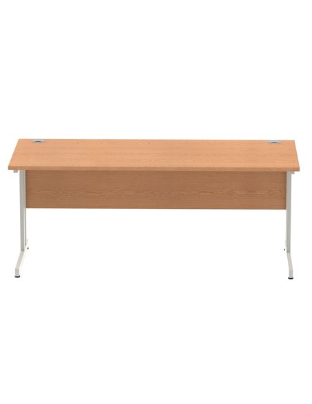 Dynamic Impulse 1800 x 800mm Straight Office Desk Oak Top Silver Cantilever Leg I000809 - pic 75514 | FastDaddyshop