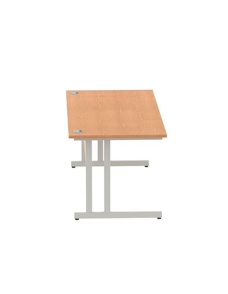 Dynamic Impulse 1800 x 800mm Straight Office Desk Oak Top Silver Cantilever Leg I000809 - pic 75516 | FastDaddyshop