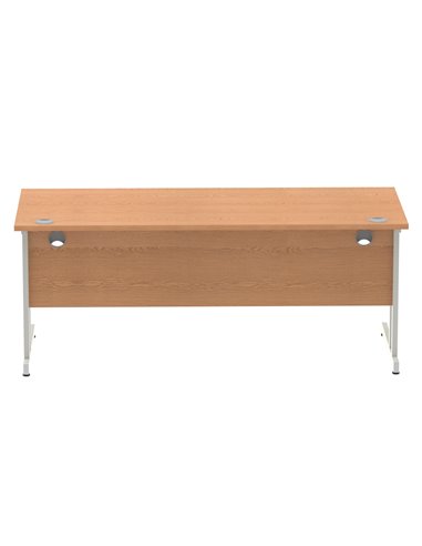 Dynamic Impulse 1800 x 800mm Straight Office Desk Oak Top Silver Cantilever Leg I000809
