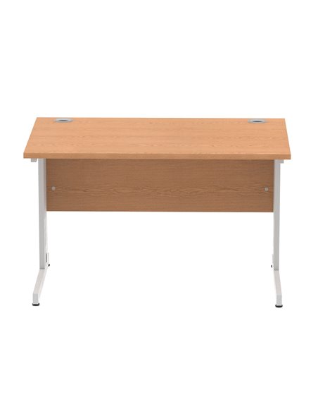 Dynamic Impulse 1200 x 800mm Straight Office Desk Oak Top Silver Cable Managed Leg I000850 - pic 75526 | FastDaddyshop