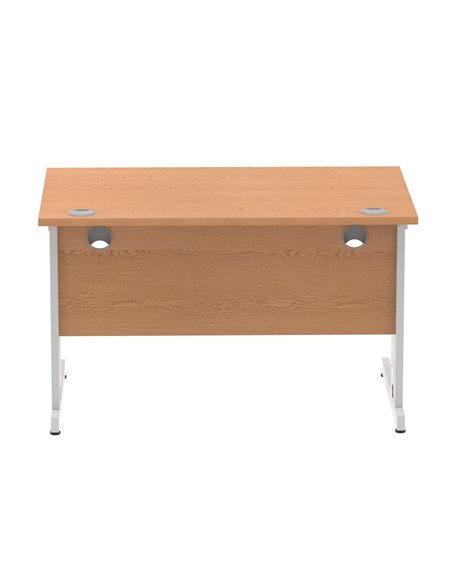 Dynamic Impulse 1200 x 800mm Straight Office Desk Oak Top Silver Cable Managed Leg I000850 - pic 75530 | FastDaddyshop