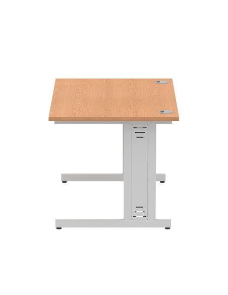 Dynamic Impulse 1200 x 800mm Straight Office Desk Oak Top Silver Cable Managed Leg I000850 - pic 75532 | FastDaddyshop