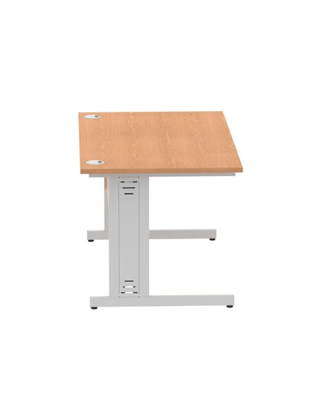 Dynamic Impulse 1400 x 800mm Straight Office Desk Oak Top Silver Cable Managed Leg I000851 - pic 75536 | FastDaddyshop