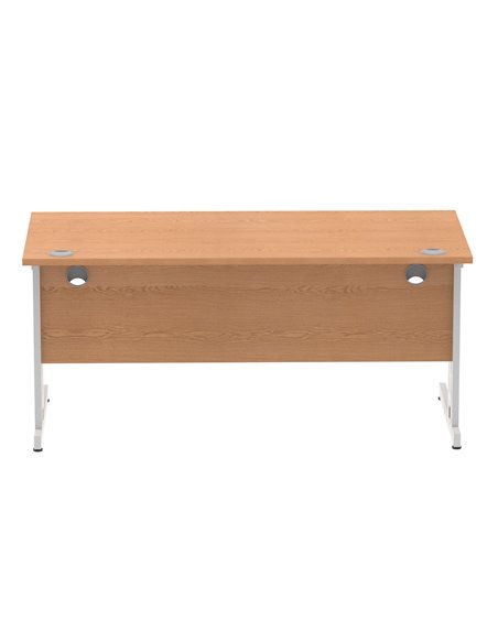 Dynamic Impulse 1600 x 800mm Straight Office Desk Oak Top Silver Cable Managed Leg I000852 - pic 75546 | FastDaddyshop