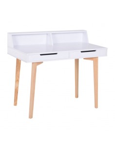 Homcom Scandinavian Style Writing Desk with Storage, White