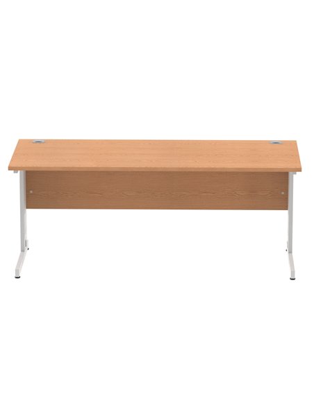 Dynamic Impulse 1800 x 800mm Straight Office Desk Oak Top Silver Cable Managed Leg I000853 - pic 75550 | FastDaddyshop