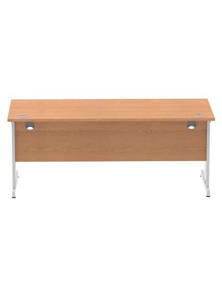 Dynamic Impulse 1800 x 800mm Straight Office Desk Oak Top Silver Cable Managed Leg I000853 - pic 75554 | FastDaddyshop